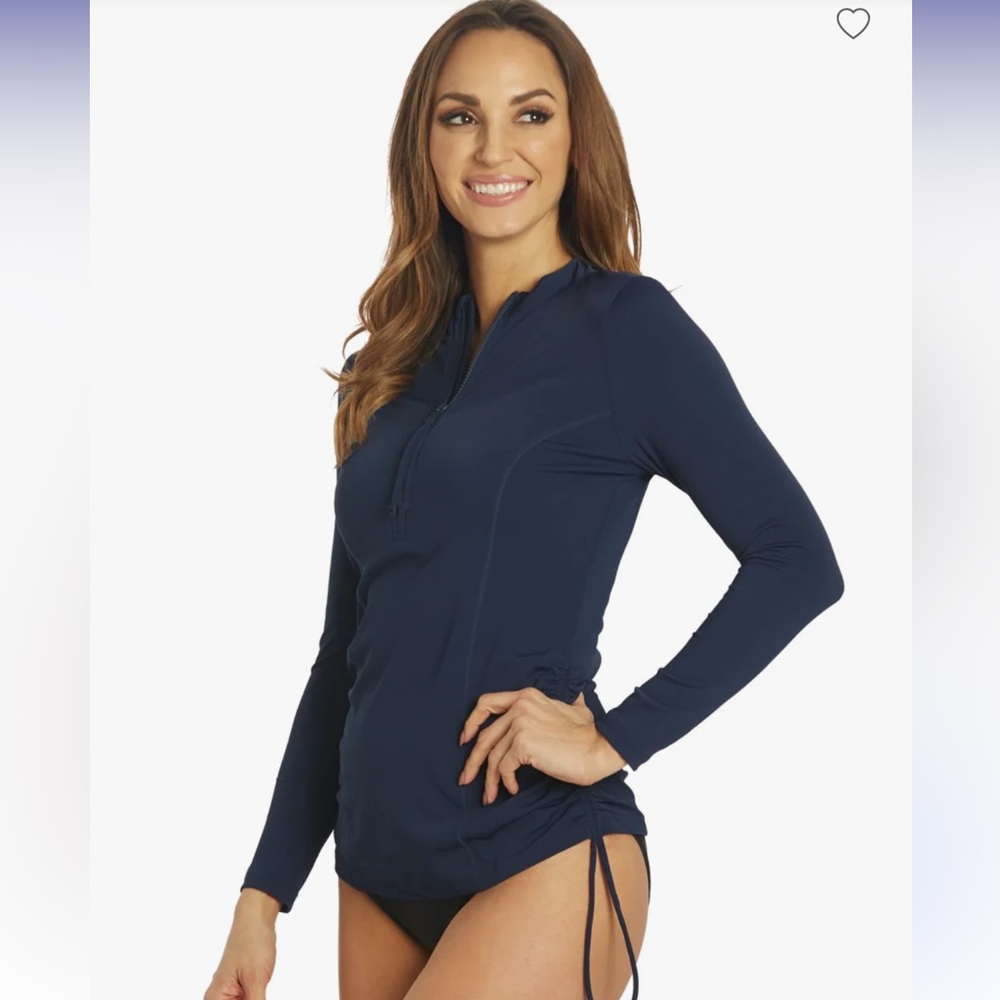 Athleta long sleeve rash guard swim shirt size XS Navy
